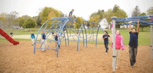 An image of children playing on the playground.